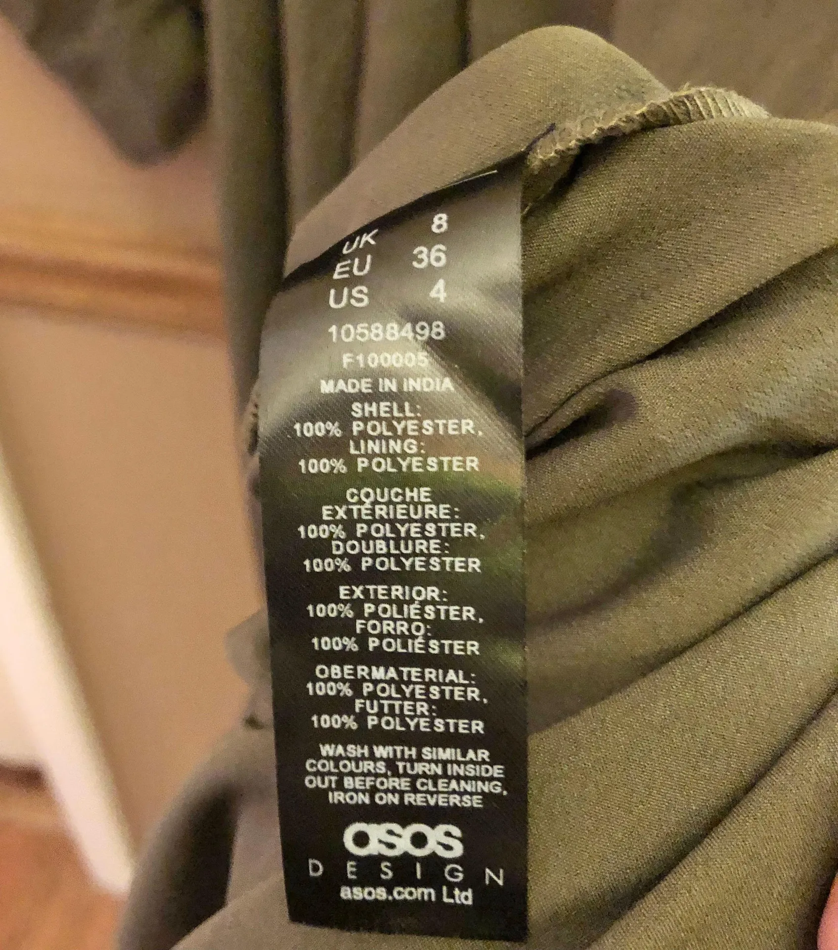 Design Long Sleeve V Neck Faux Wrap MIDI Dress Olive Green 4 - Image 8