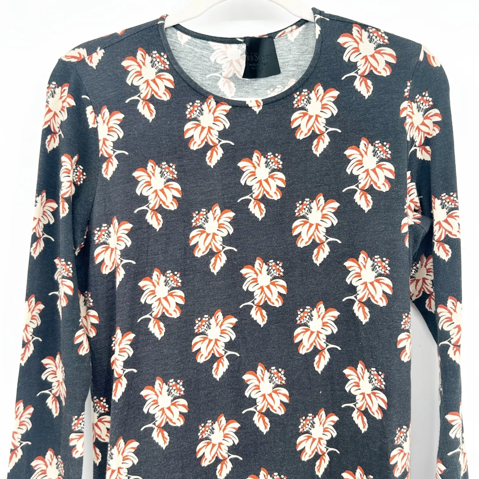 No. 6 Womens Lagenlook Modest Floral Jersey Cotton Modal Long Sleeve Aki Dress M Black Size M - Image 4