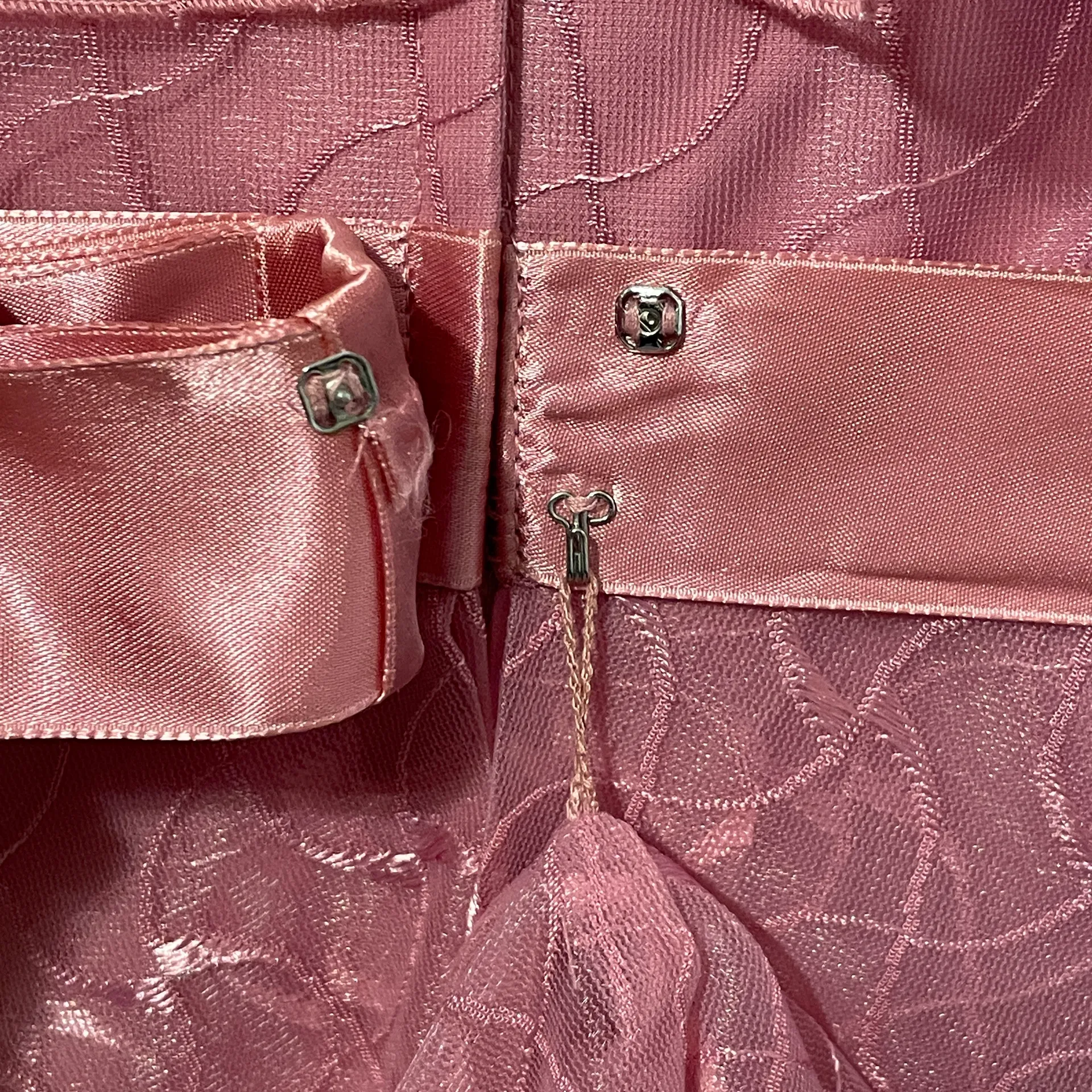 JC Penny Vintage 1970s Ruffle Tulle Daphne Rose JC Penney Maxi Dress Prom Gown Size 3/4 - Image 10