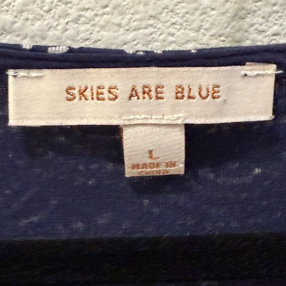 SKIES ARE BLUE Delila Embroidered Neckline Knit Top size large - Image 12