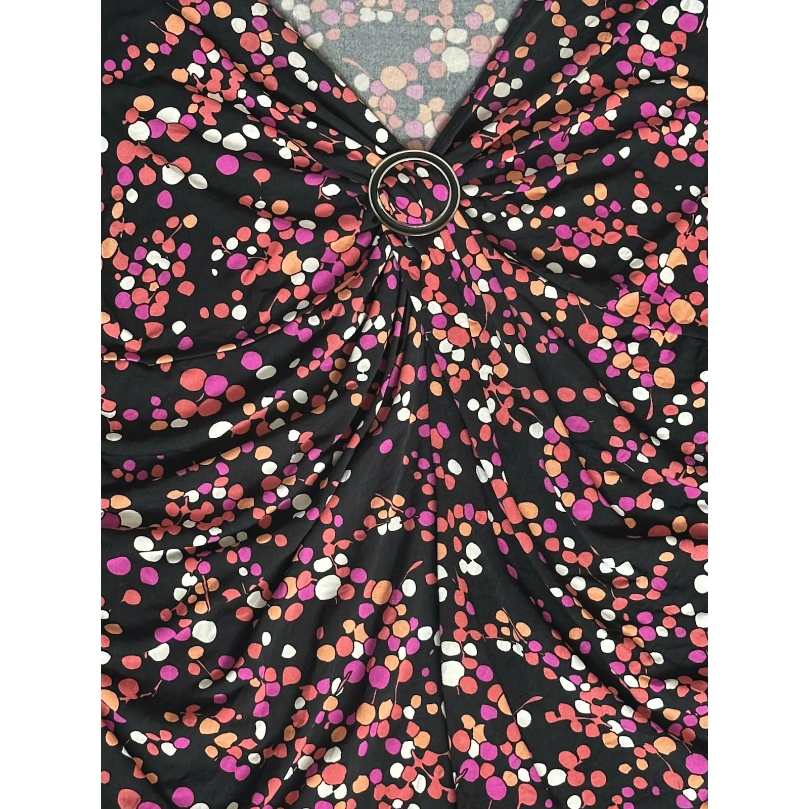 Vintage Apt 9‎ Stretch Womens Y2K Fairy Top Size XL Whimsigoth Dark Floral - Image 2