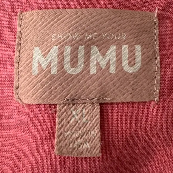 Show Me Your Mumu Pink Linen‎ Crop Top Size XL - Image 3