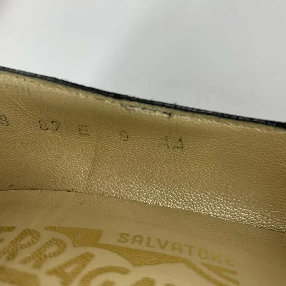 Vintage Y2K Salvatore Ferragamo Black Satin D'Orsay Heels Size 9 AA Evening - Image 6