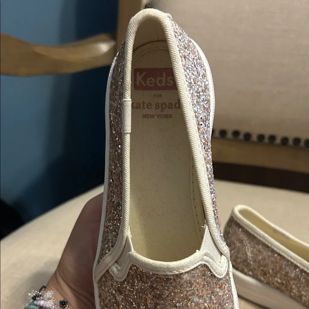 Keds for Kate Spade Glittery Slip-On Shoes, Size 5 - Image 5