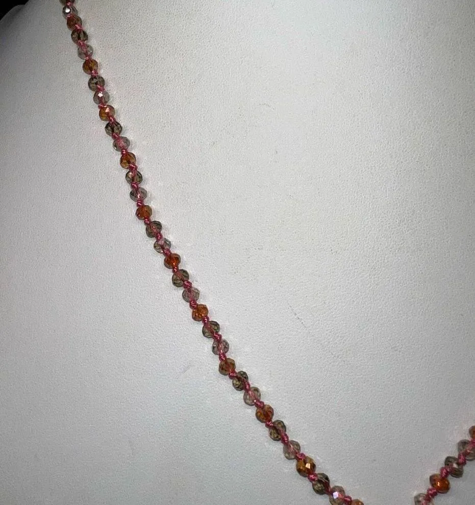 Boho Faceted Beaded Tassel Necklace - Image 3