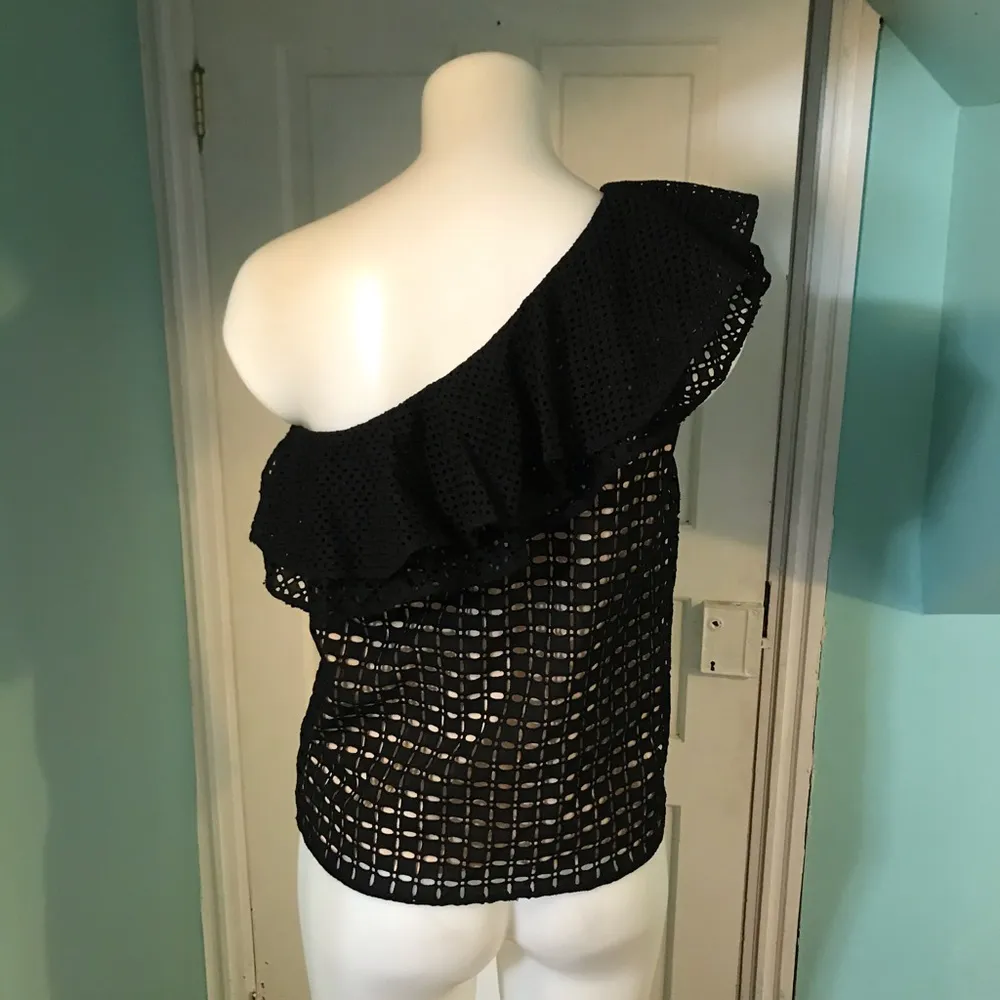 NWT J. Crew One-Shoulder Ruffle Eyelet Top Sz2 - Image 5