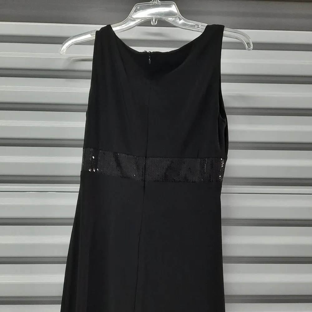 Chaps By Ralph Lauren Dress Womens Small Black Stretch Sleeveless Sequin - Image 3