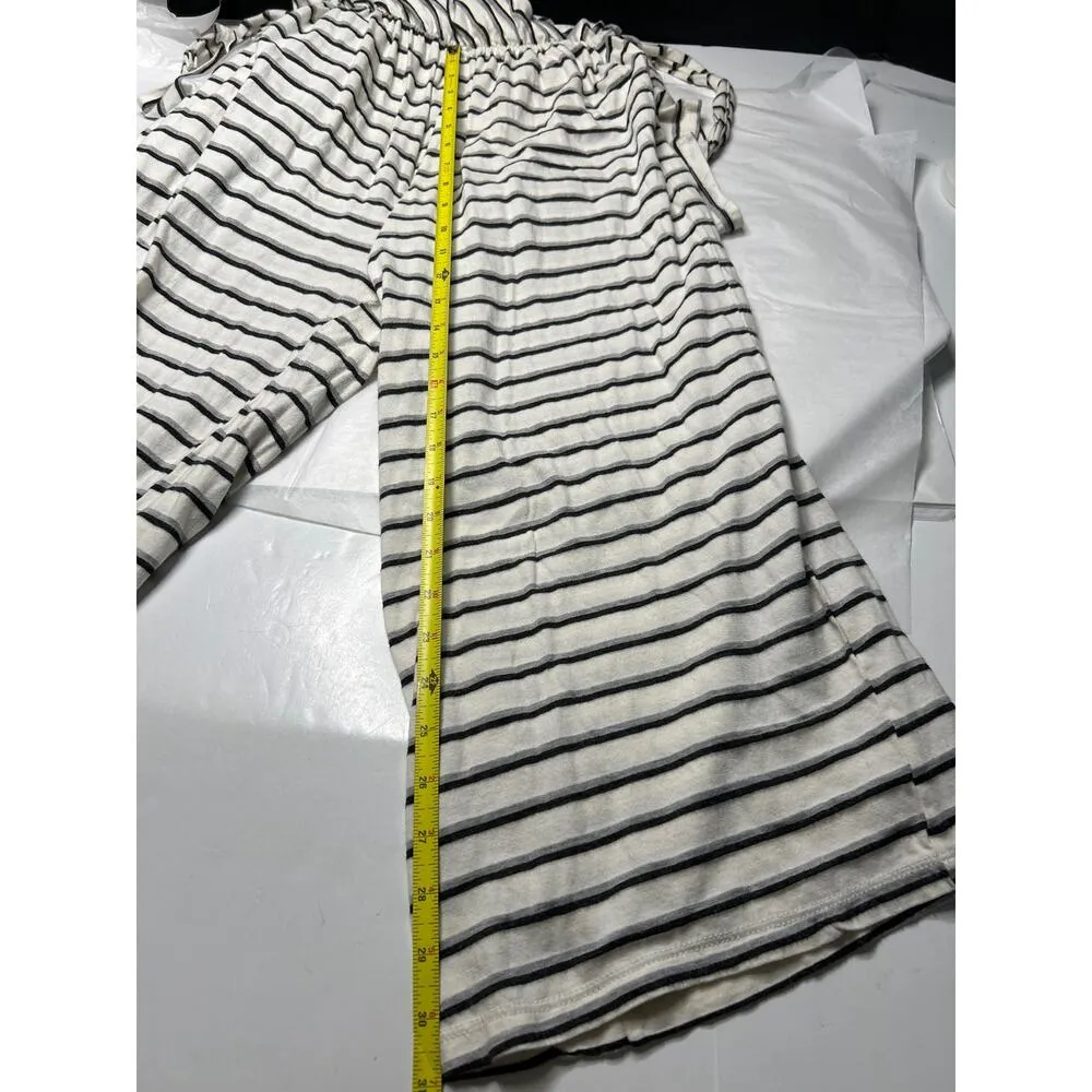 Lush women’s size medium, striped faux wrap culotte length jumpsuit with belt - Image 7