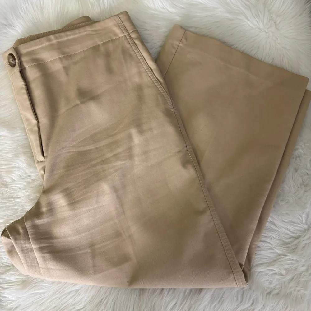 Ann Taylor 12 Khaki Wide Leg Straight Casual Tan Pants Size 12 - Image 4