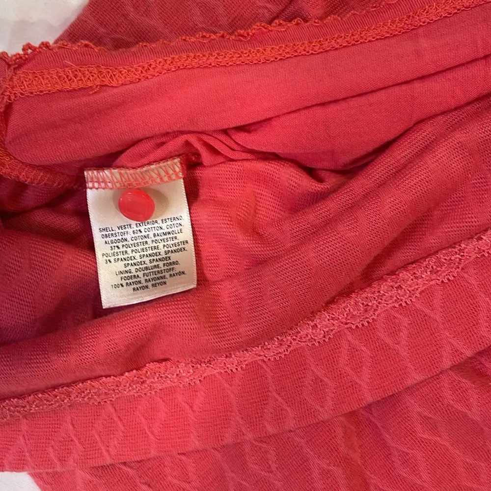 Coral diamond checkered pattern cap sleeve lined retro shift dress button back - Image 6