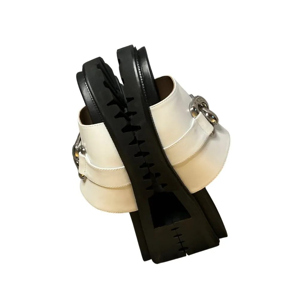 Aerosoles Womens Lima White Leather Sandals  Lug Sole Chunky Heel open toe 11 - Image 9