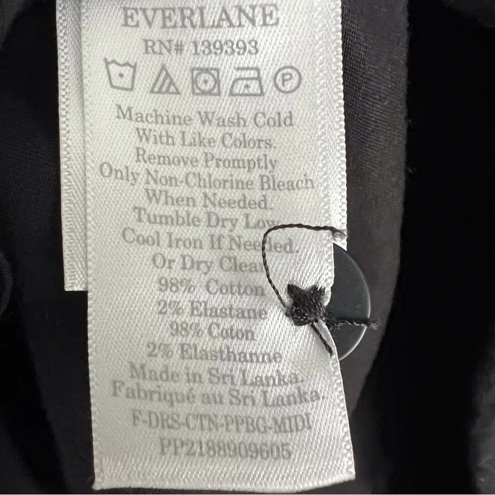 Everlane Paper Bag Dress Black Cotton Mini Pockets Neutral Casual summer Medium - Image 10