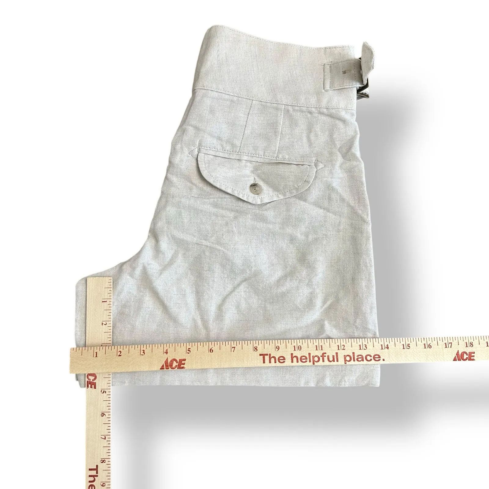 Banana Republic Linen Blend High Rise Pleated Shorts Size 6 Belted Beige‎ NWT - Image 5