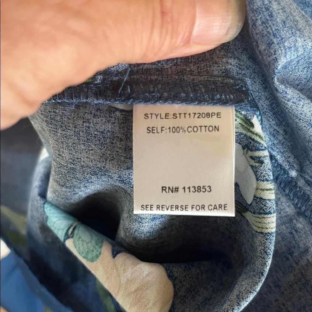 Sugarlips Avara Anita Top Blue Cotton Floral Blouse Flutter Sleeve New - Image 11