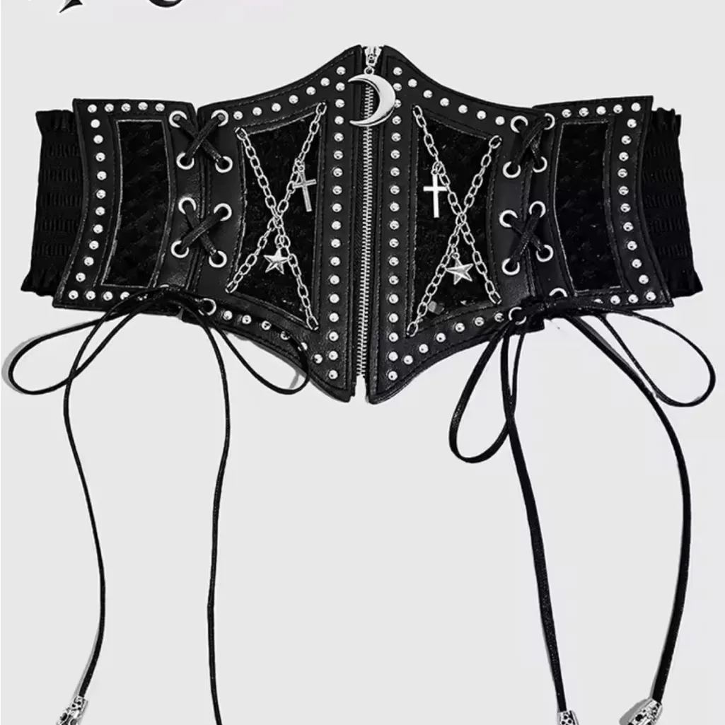 Black Gothic Corset Belt - Image 3