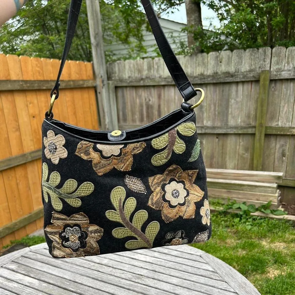 Vintage y2k Appliqued Shoulder Bag, brand‎ new Whimsy Black - Image 2