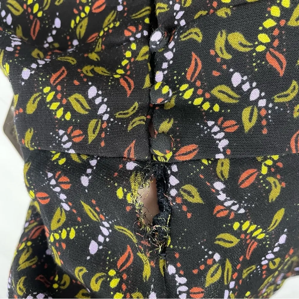 NWT Free People Meet Virginia Split Sleeve Printed Black Combo Romper - Image 5