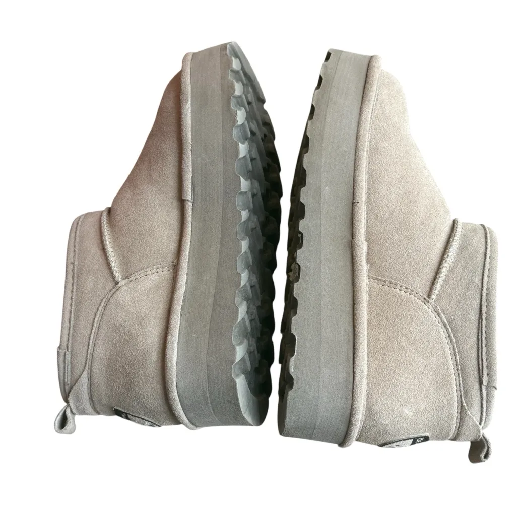 Bearpaw Size 9 Retro Super Shorty Platform Bootie Mushroom Beige Fur Lined Suede - Image 6