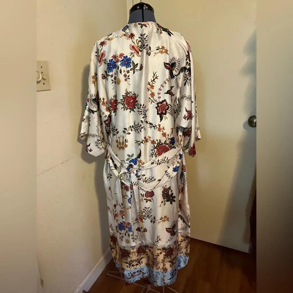 Zara ITALIAN FABRIC Long Cardigan Kardigan Kimono Bunga Wanita M/L - Image 11
