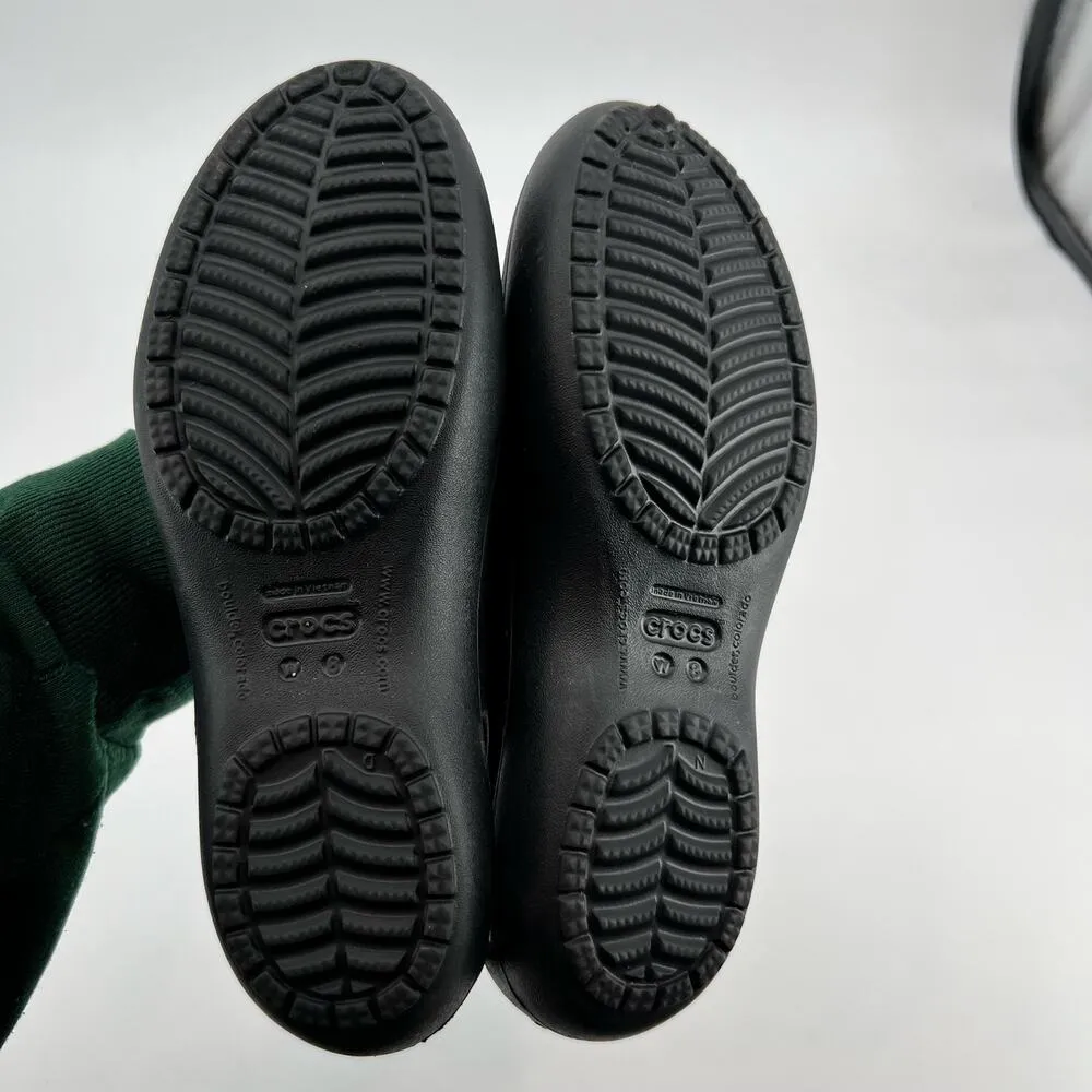 Crocs Tone black Skylar Slingback Flat Toning Sandals round toe slip on size 8 - Image 5
