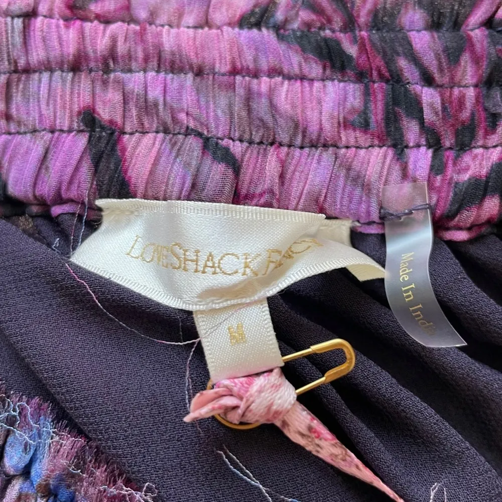 LoveShackFancy Benicia Skirt Midnight Light Tiered Ruffle Floral - Image 7