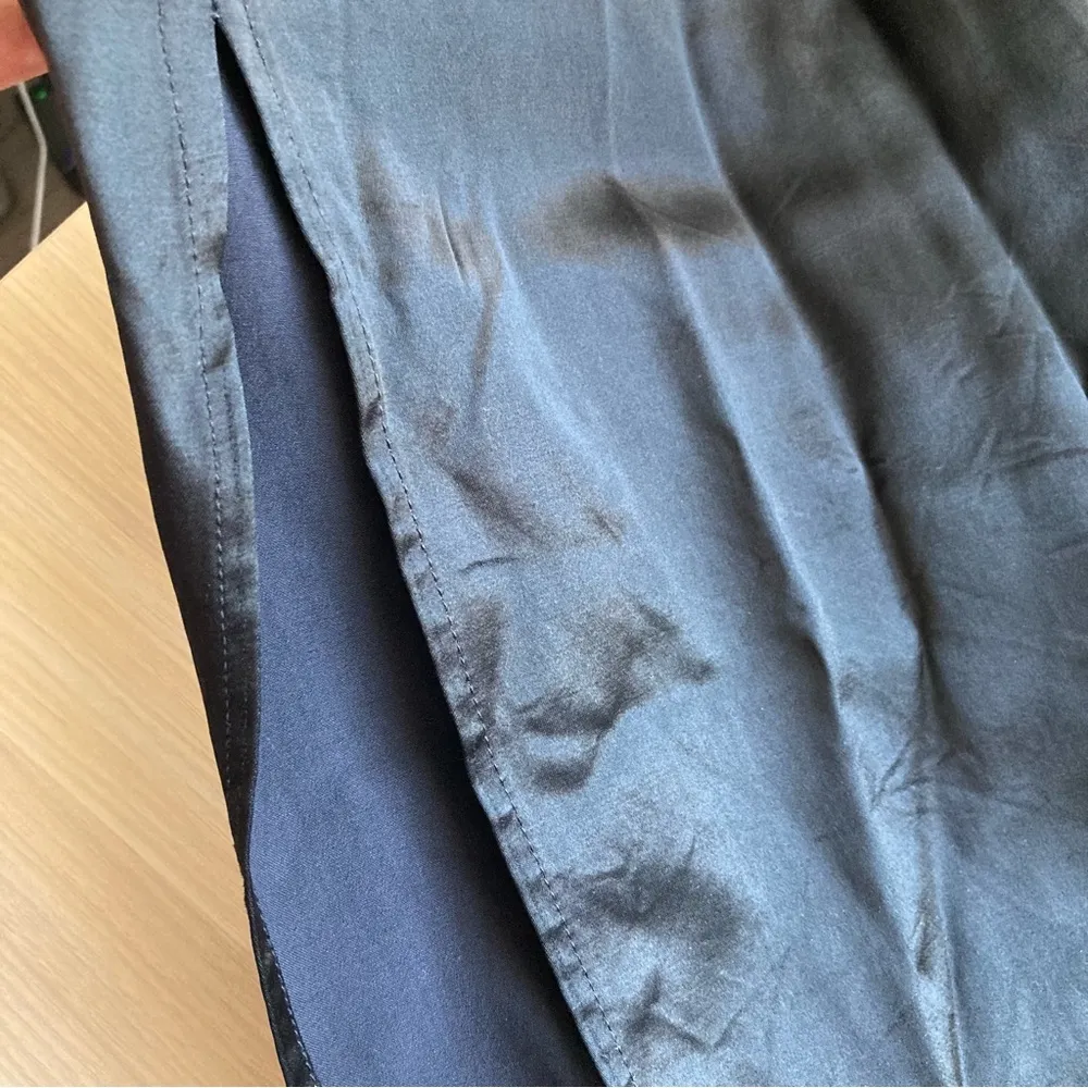 90’s Black Silky Maxi Skirt with Slit on Left Leg Size 8 - Image 6