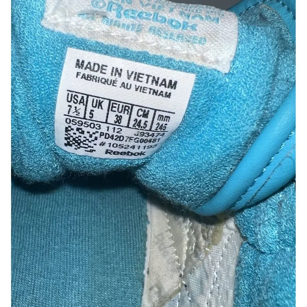 Reebok Freestyle 30Th Anniversary Hi Top Shoes Size 7.5 Retro Turquoise Blue - Image 9