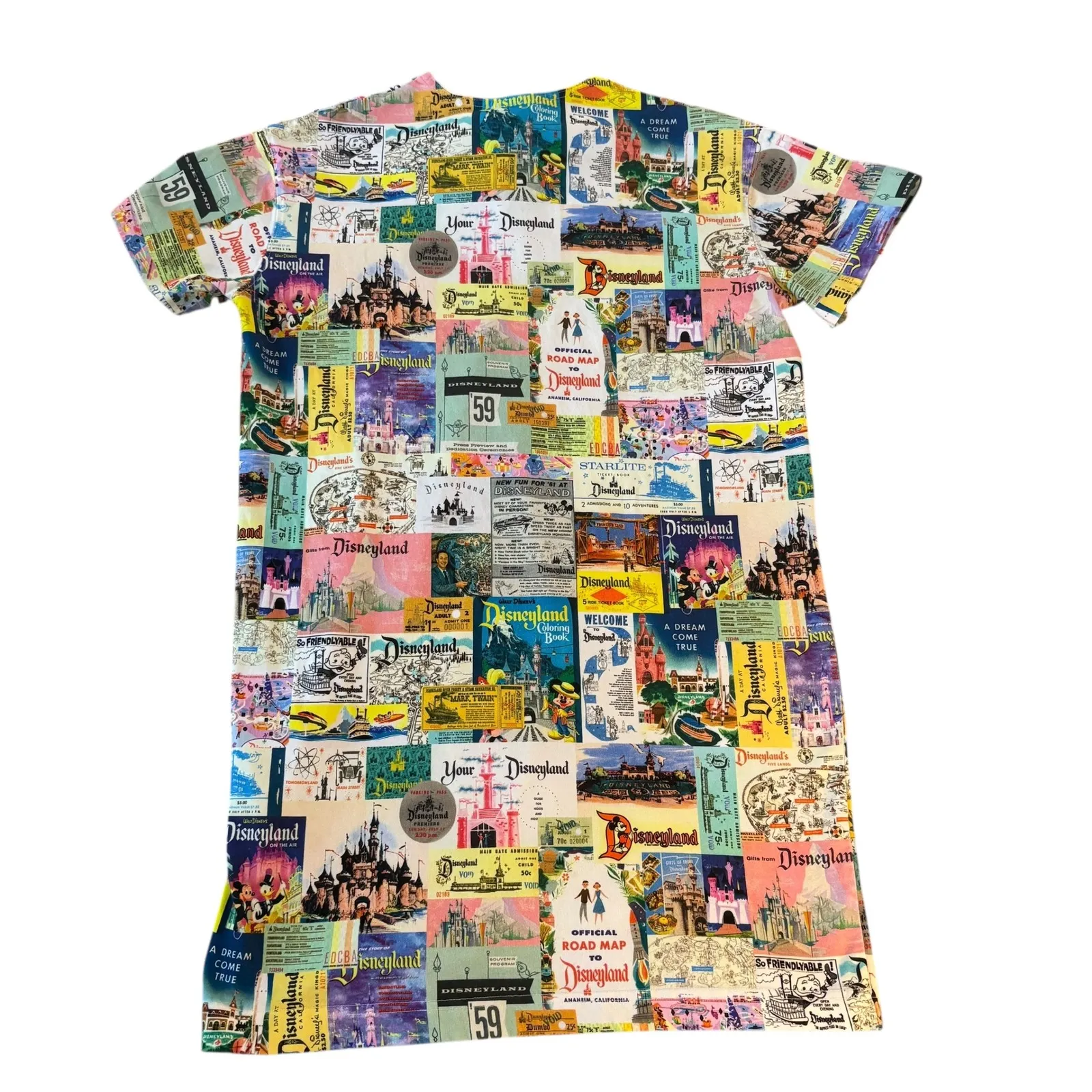 Disney RARE 100 Disneyland Map Print T-Shirt Dress Colorful Theme‎ Park 
Small - Image 4