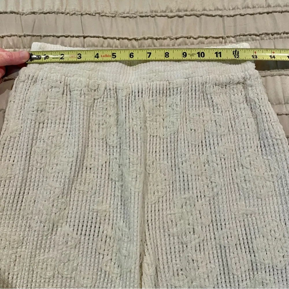 Lulus Cream White Sheer Floral Lace Wide Leg Pants Extra Small Boho Loungewear - Image 5