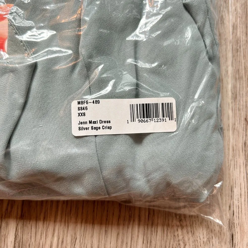 Show Me Your MuMu Jenn Maxi Bridesmaid Dress Silver Sage Crisp Size XXS NWT - Image 5