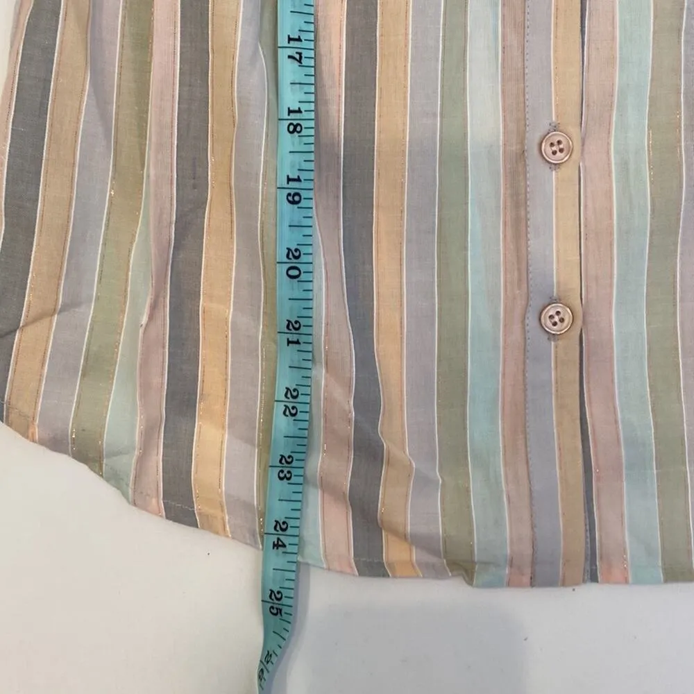 Joe’s Jeans Striped Button Down Blouse NWT Sz XS Cotton Metallic Designer - Image 13