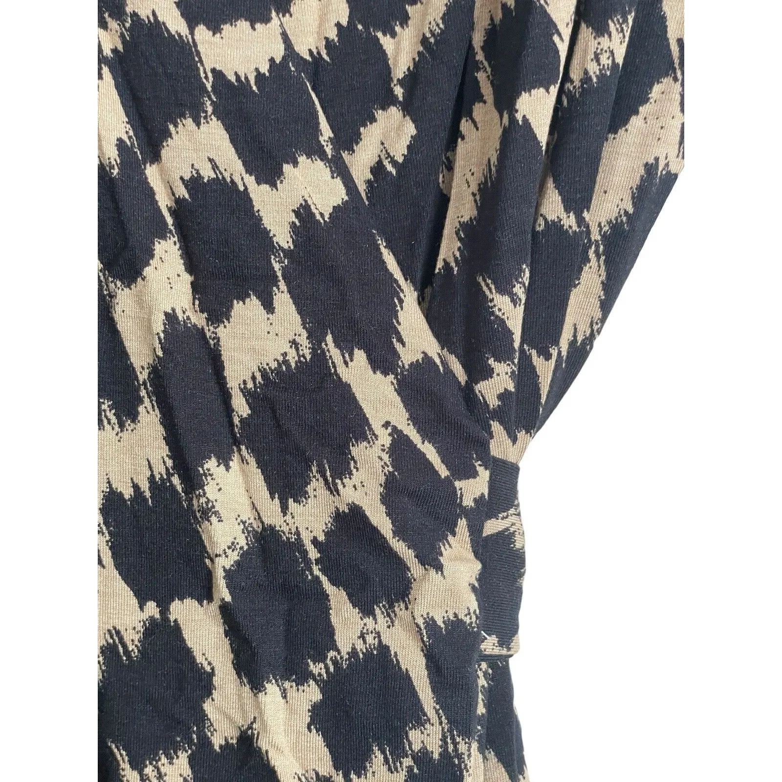 Diane‎ Von Furstenberg Wrap Animal Print Dress Size Petite Midi Stretch V-neck - Image 7