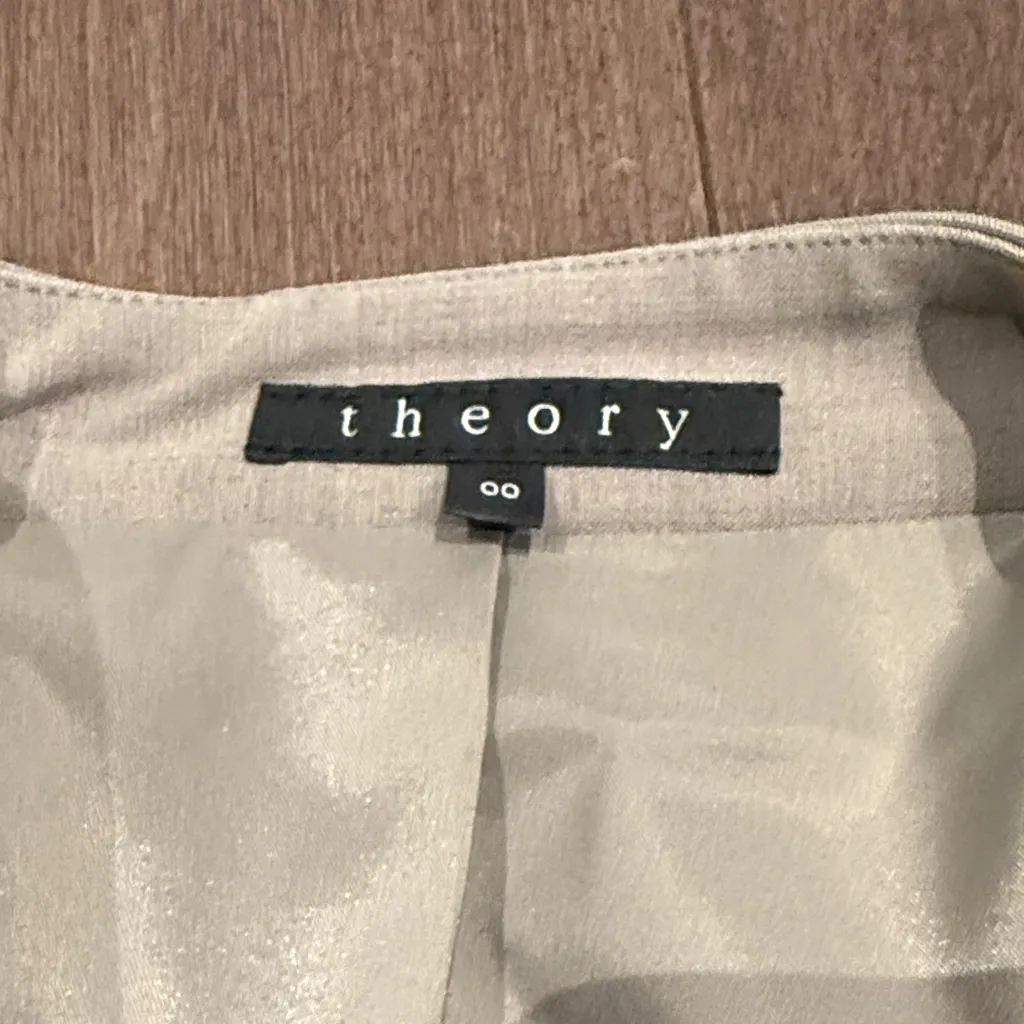 Theory Lanai Urban Beige Open Blazer Size 00 - Image 2