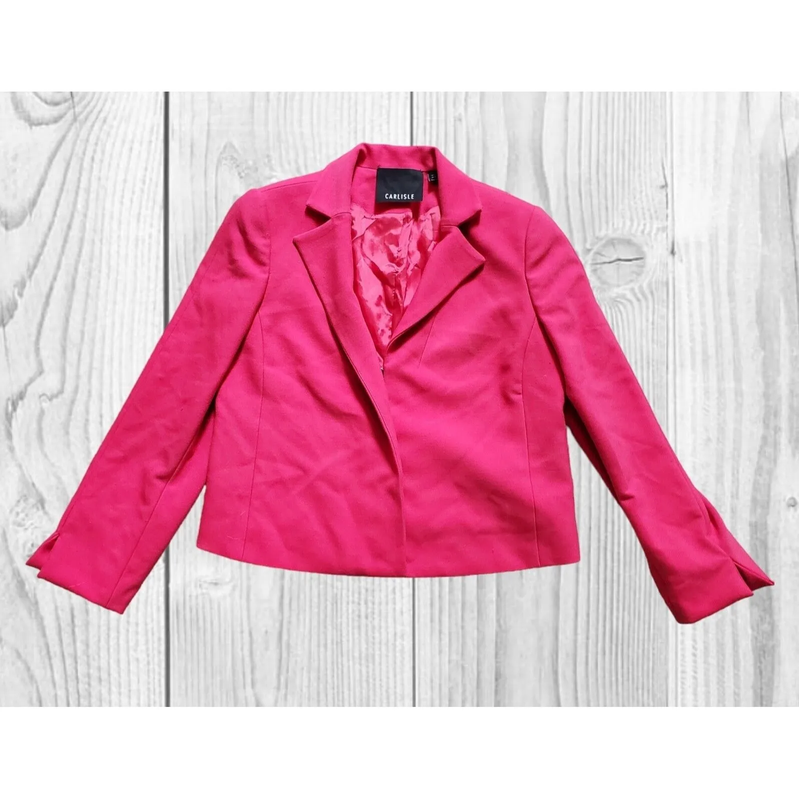 Carlisle Jacket Blazer Women 2 Bright Pink Zip Barbie Legally Blond Boss Babe - Image 5
