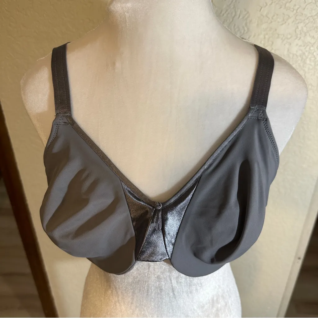 Olga Women's Plus Size Pink Grey Sateen Underwire Bra Set of 2 40C Pink - Image 6