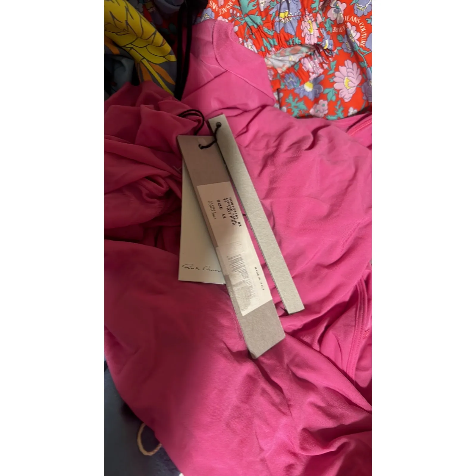 Rick Owens raw cut asymmetric tank top Fushia size 6 Pink - Image 6