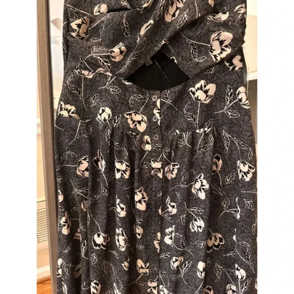 Women's Lizard Thicket Floral Dress Size L Black maxi Dress‎ - Image 6