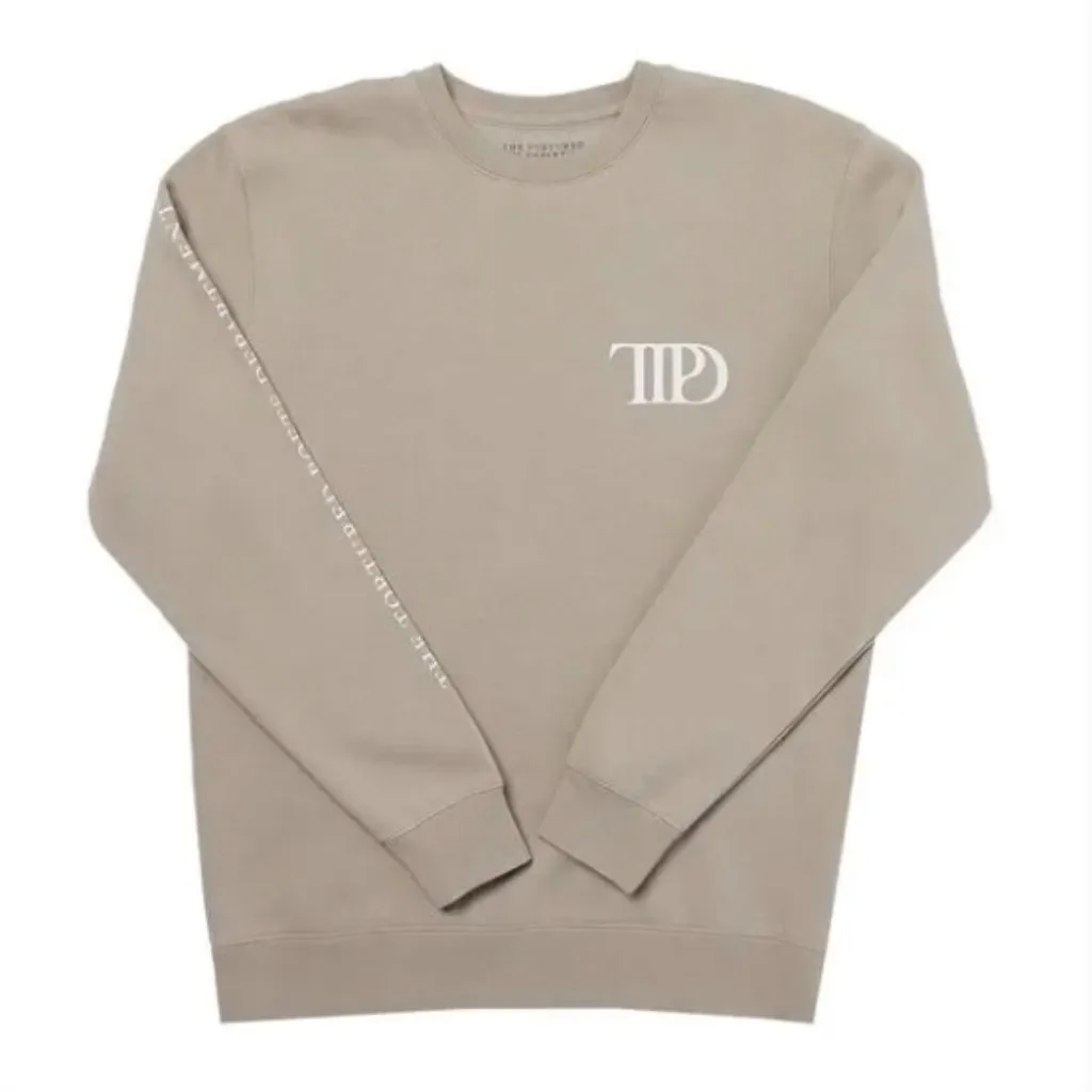 Taylor Swift The Tortured Poets Department Crew Neck Pullover Beige Size XL - Image 1