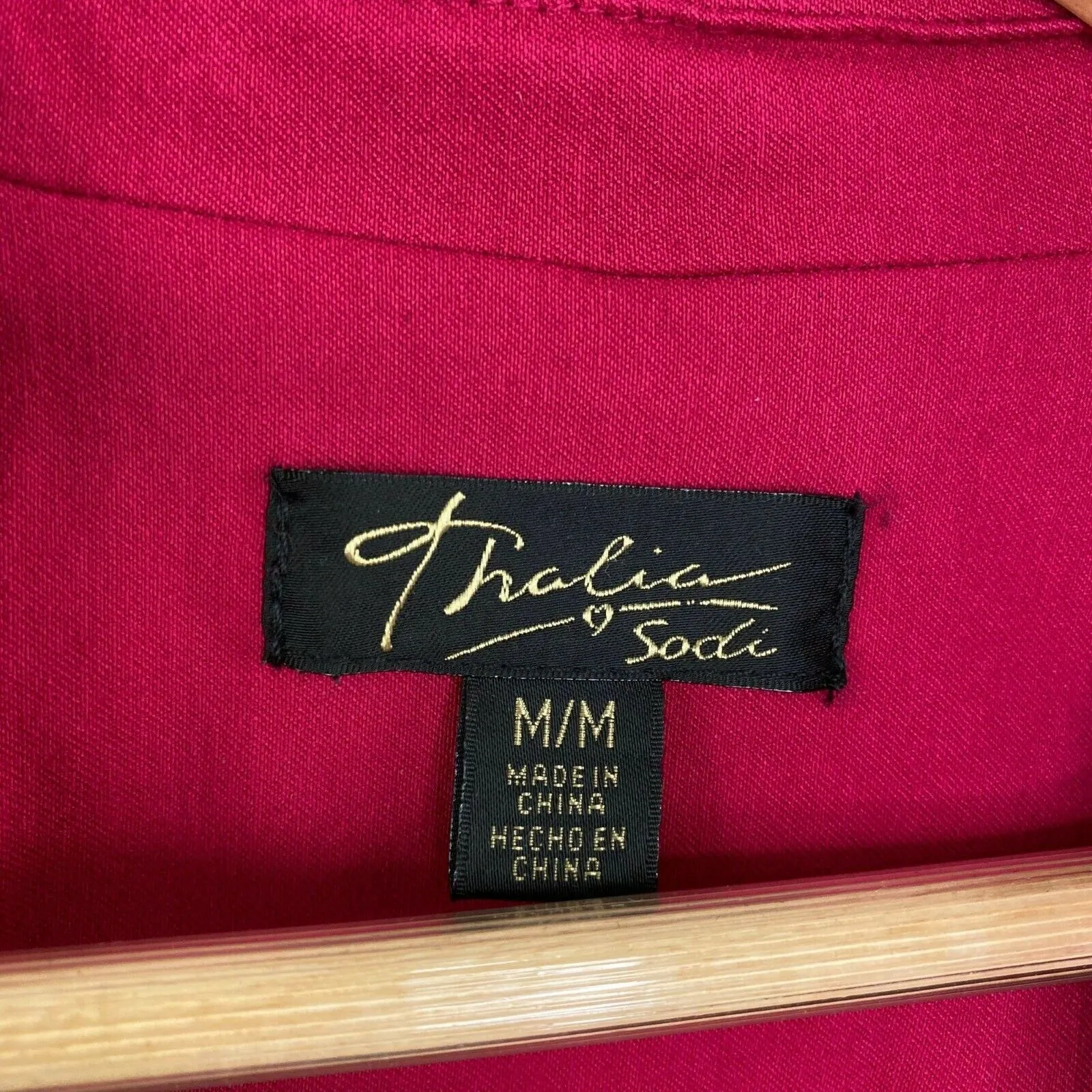 Thalia Sodi Cerise Pink Studded Pocket Blazer Jacket Size M Career Office Barbie - Image 8