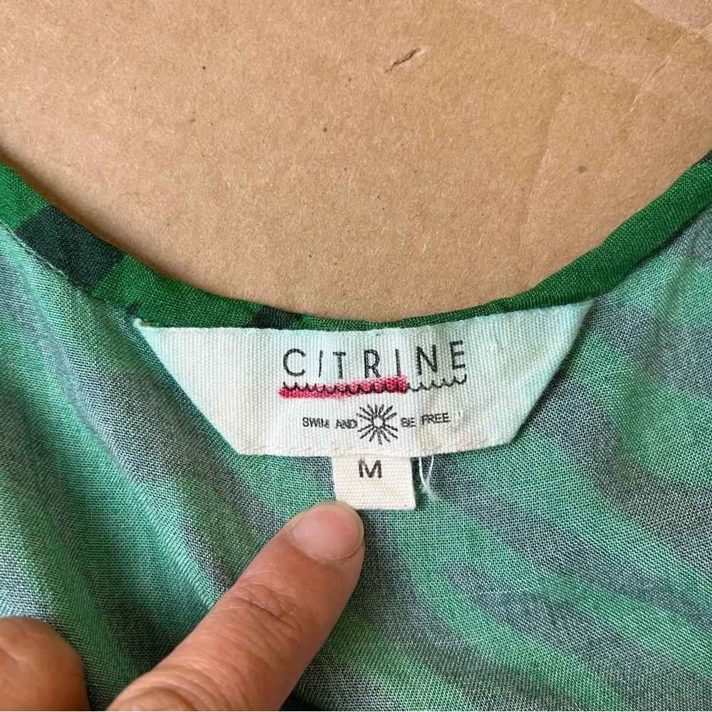 Citrine Green Zebra Print Playa Tank Dress Size M - Image 7