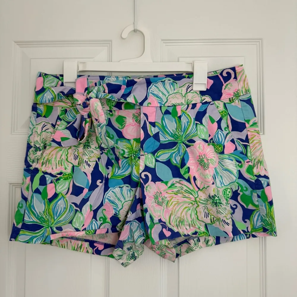Lilly Pulitzer Kaden Shorts 4” Multi Beak Calm Carry On Bow Belt Women’s 10 - Image 2