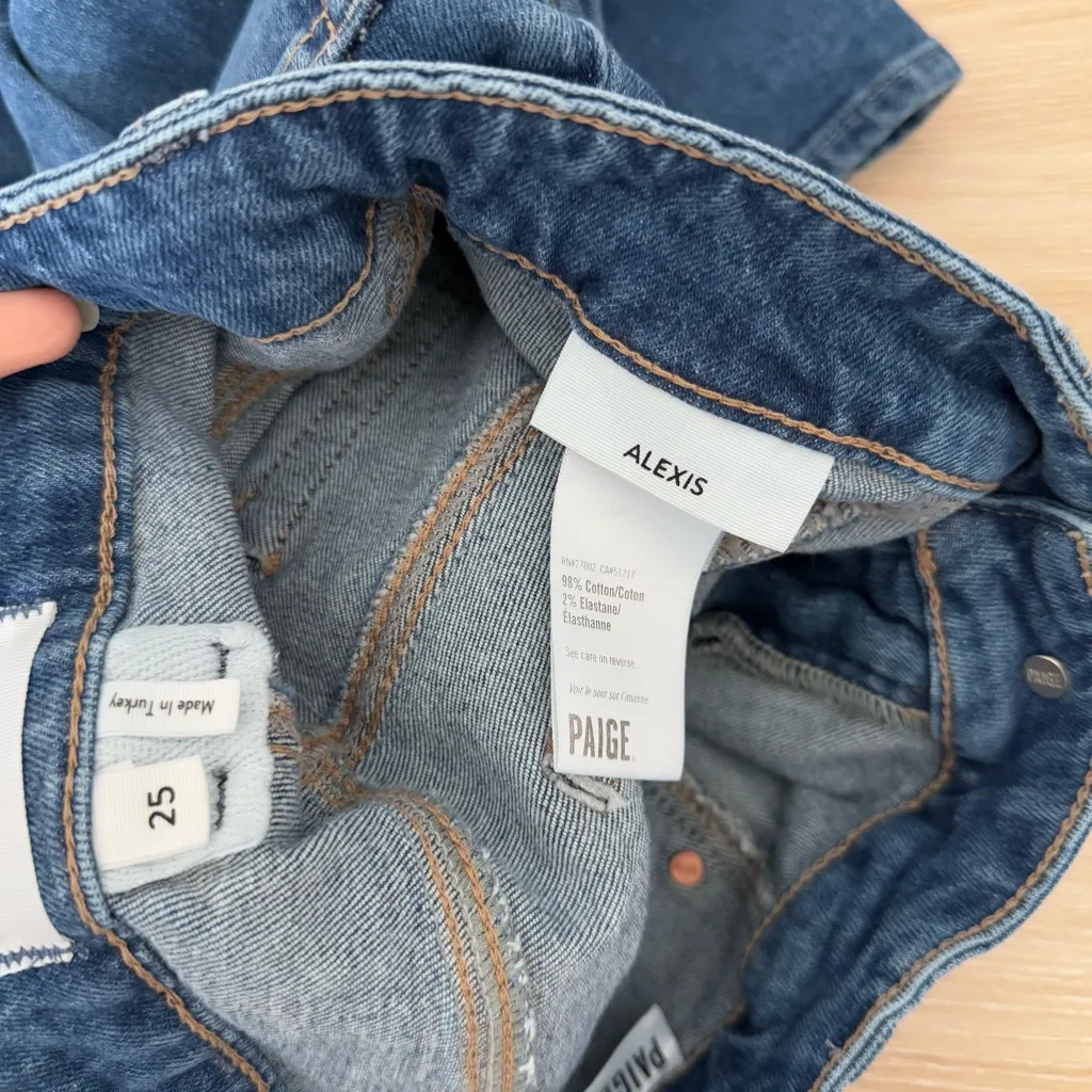 Paige 25” Alexis Cargo Jeans Dark Wash Cotton Capsule - Image 5