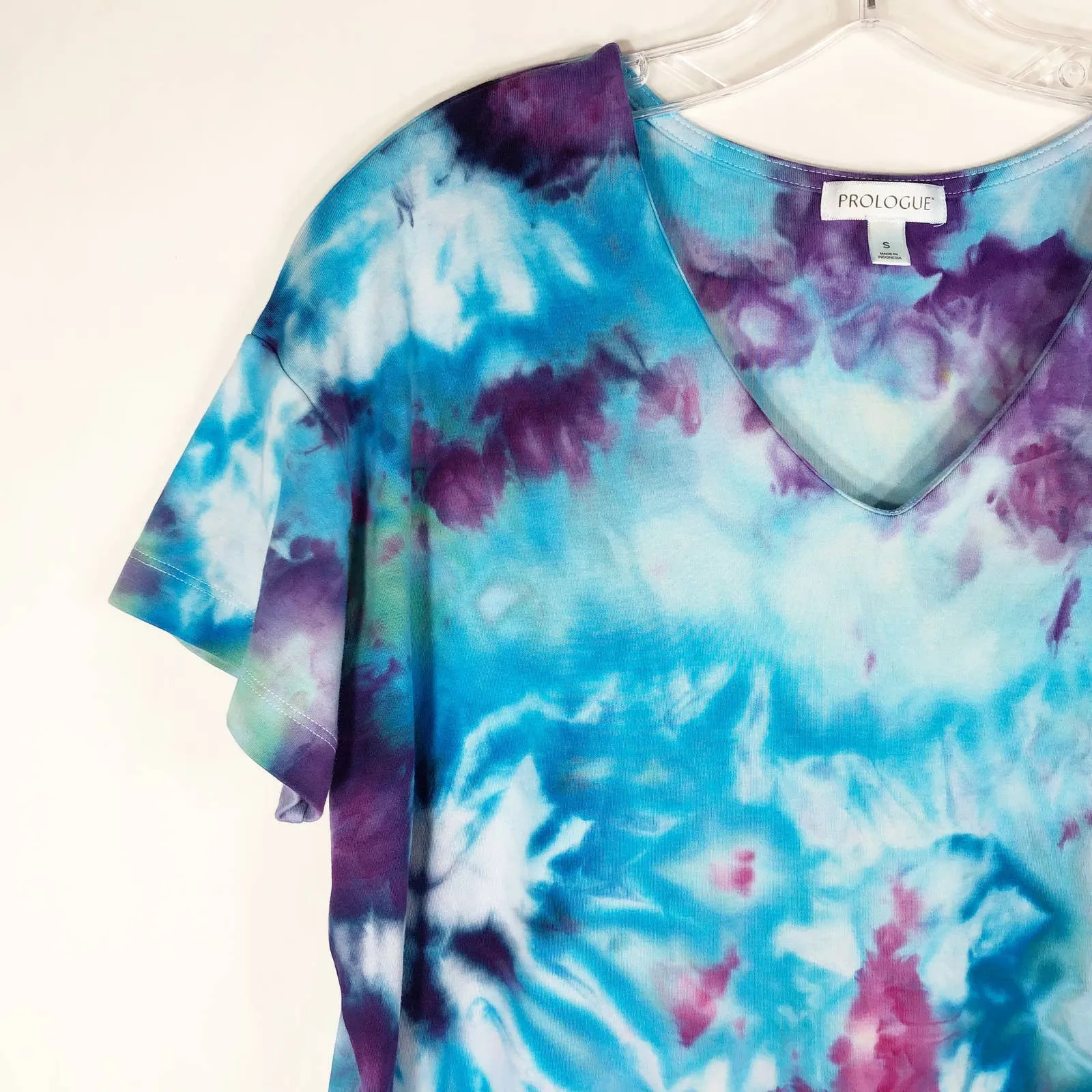 Prologue Small Dress‎ Wildest Dreams Handmade Tie Dye Blue Purple Shift 1088 - Image 5