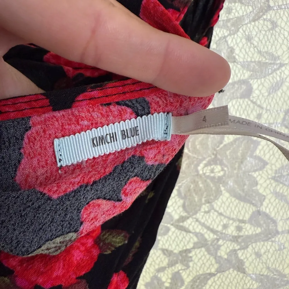 NWOT Urban outfitters Kimchi Blue Black Dress with Red rose Pattern small sz 4 - Image 9