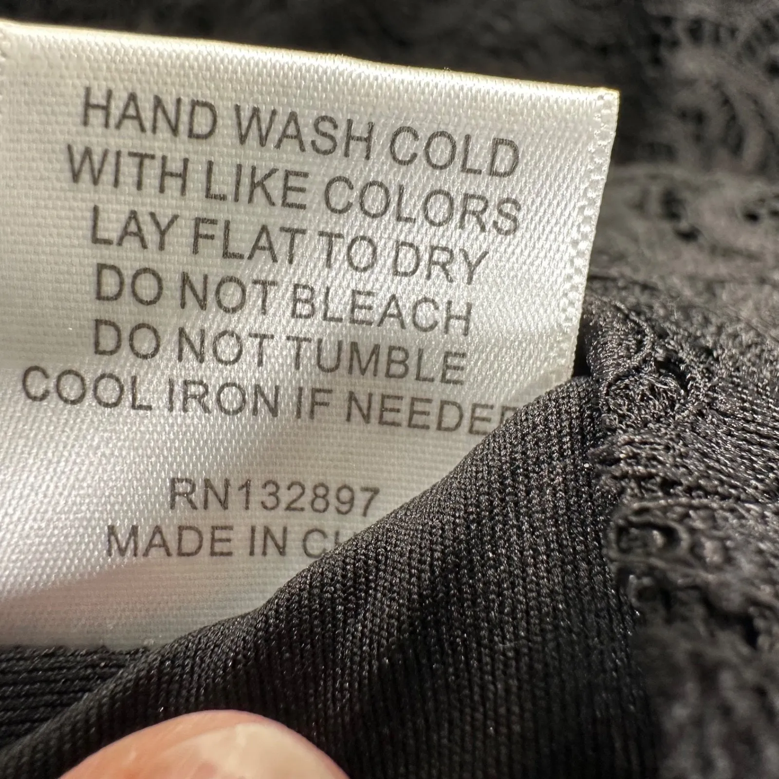 Rose + Olive Black Lace Sheer Bell Sleeve Blouse Women's Large Boat Neck Top - Image 7