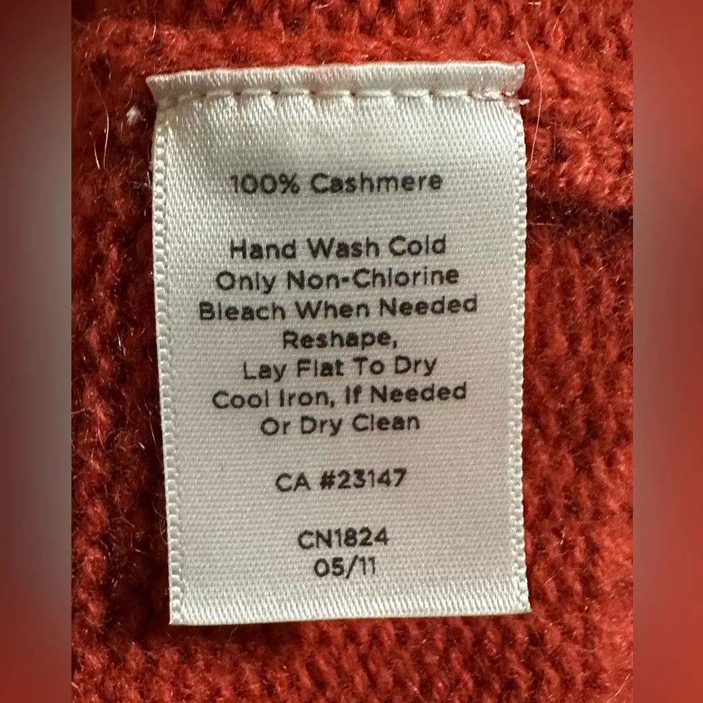 Talbots Pure Cashmere Pullover Sweater XL  Classic Preppy Red Rust Color - Image 8