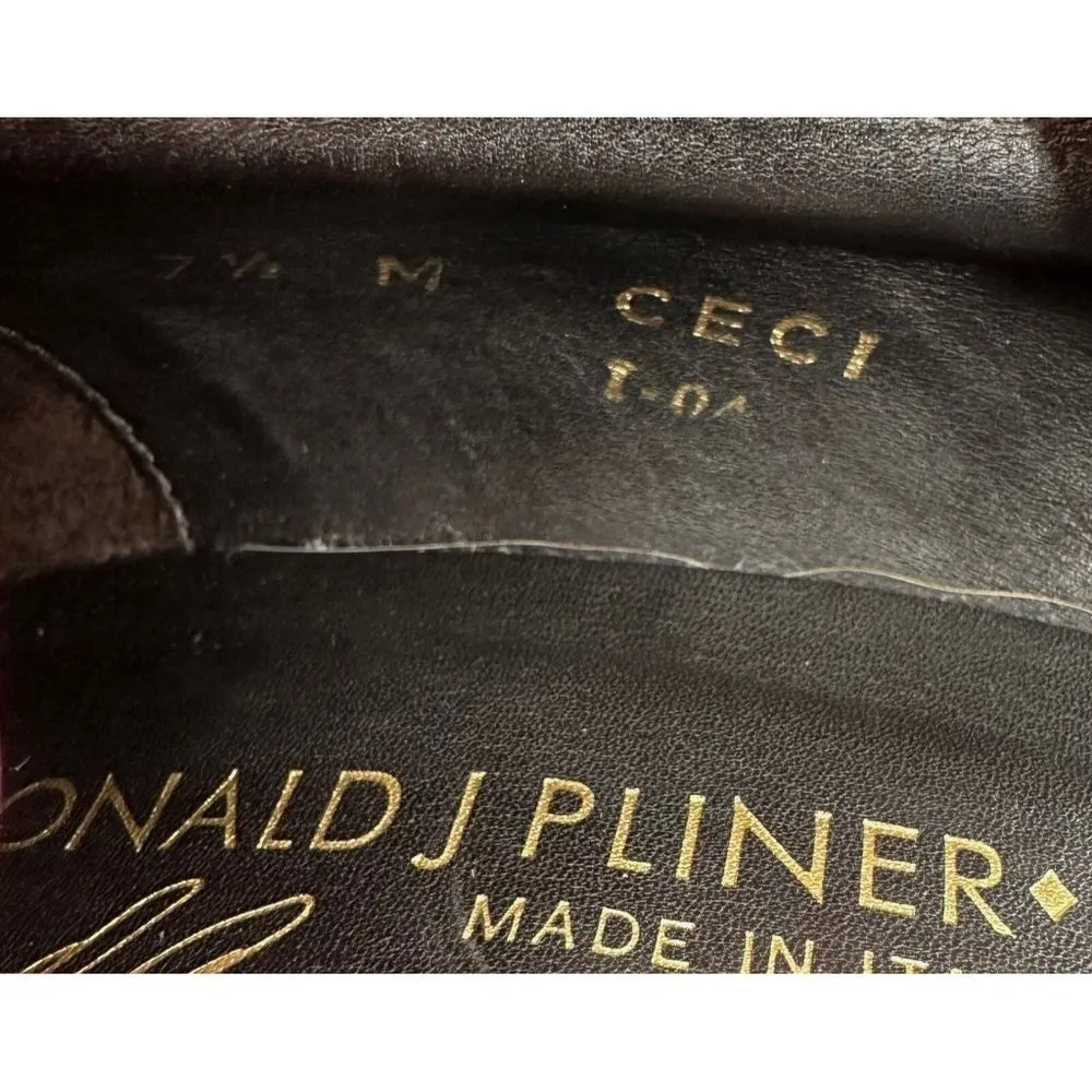 Donald J. Pliner CECI Purple Beaded Peep Toe Platform Heels Size 7.5 M Pumps - Image 8