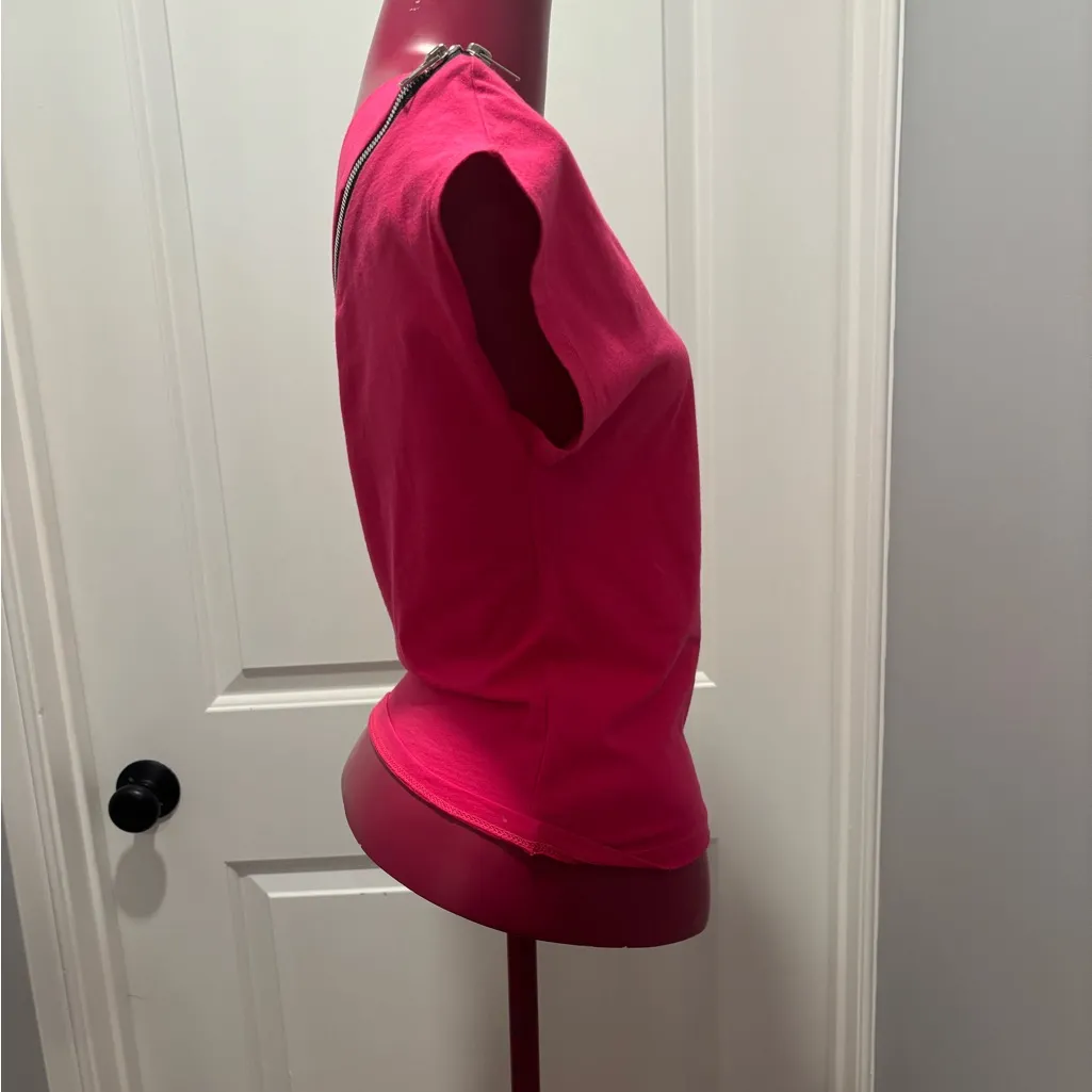 Wet Seal Hot Pink Off-Shoulder Zipper Blouse vintage Y2K M - Image 5