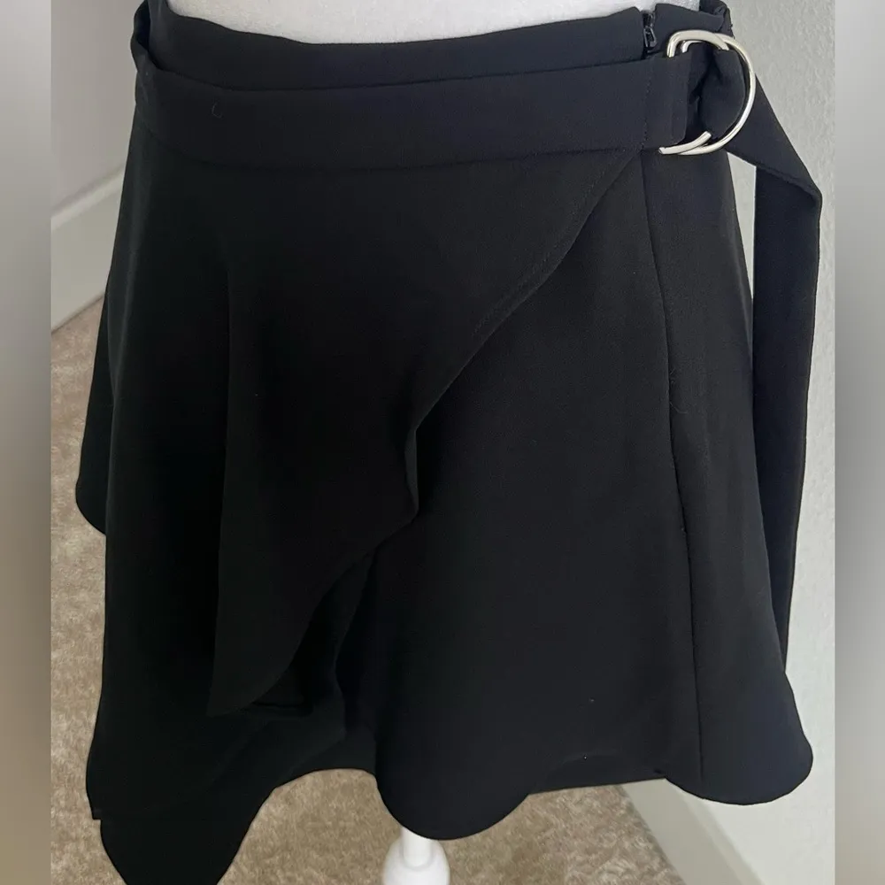 IRO  Black Mini Skater Wrap Skirt - Image 11