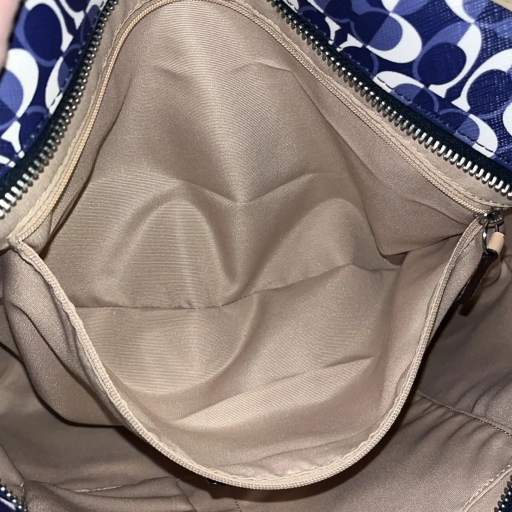 Coach Peyton Dream C Zip Top Tote silver, navy & tan - Image 9